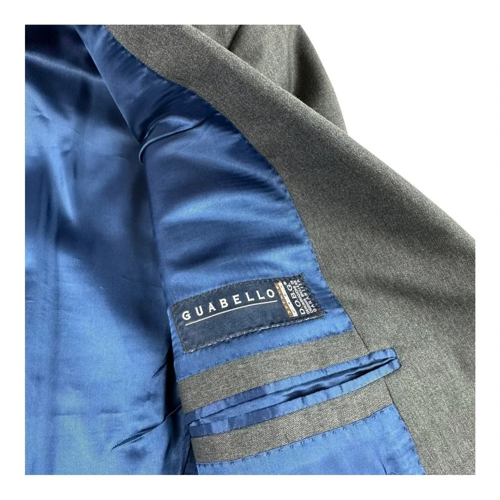 J.Hilburn Gray Guabello‎ Wool Mens Blazer Size 43R Excellent